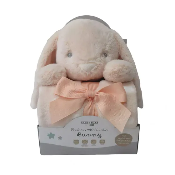 Одеяло с играчка Freeon Free2Play - Зайче Оранжево