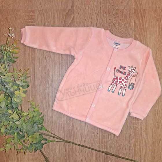 Плюшена бебешка жилетка - Topolino - Розов