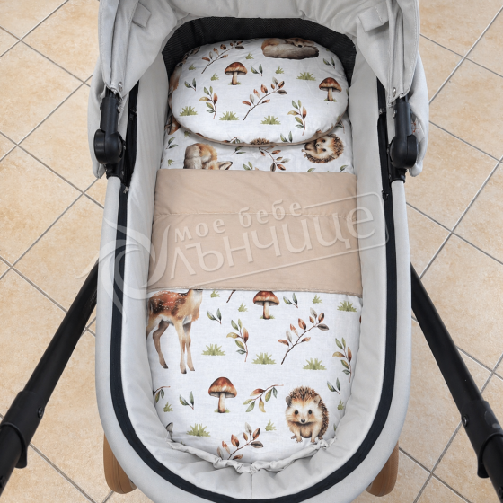 Двулицев комплект за количка Forest Animals - Пролет/ Есен
