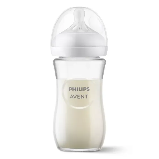 Шише за хранене Natural Response 3.0 с биберон 1м+, 240мл - Philips AVENT - СТЪКЛО 
