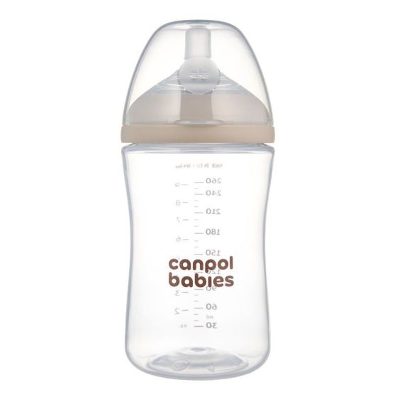 Шише с двузонов биберон Natural Shape 260мл. 3м+ - Canpol babies
