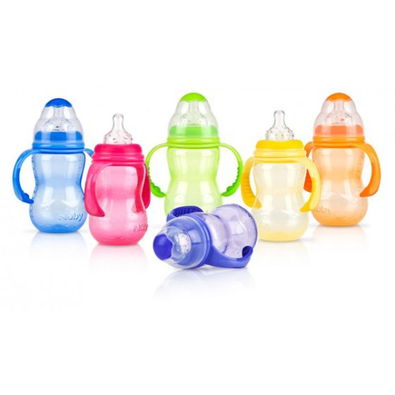 Шише за хранене с дръжки 3+ NUBY