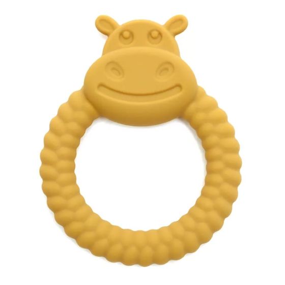 Силиконова бебешка гризалка Хипо - жълта