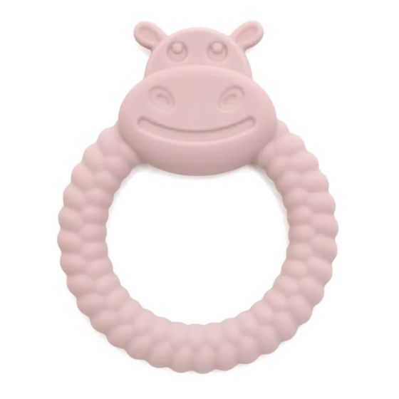 Силиконова бебешка гризалка Хипо - розова