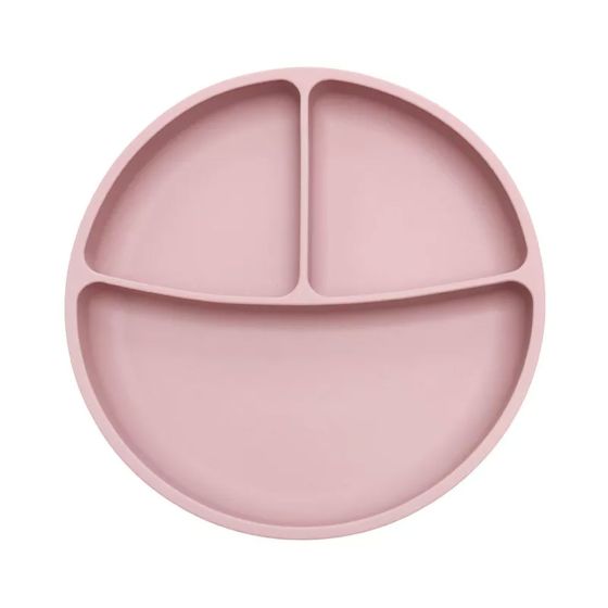 Силиконова чиния с вакуум светло розова - Tedsy