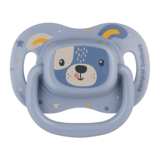 Силиконова симетрична залъгалка Canpol Babies - Cute Animals синя 6-18м