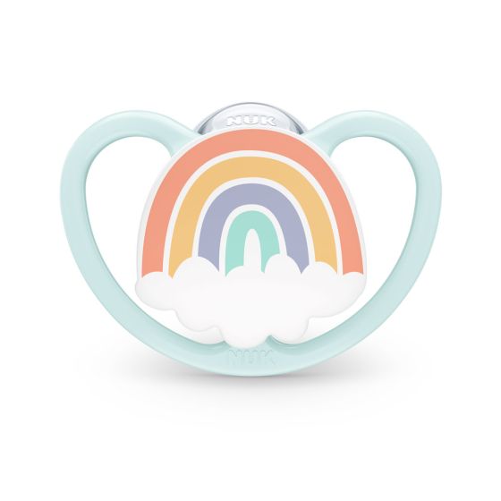Силиконова залъгалка 0-6 м. Дъга NUK Space + кутийка