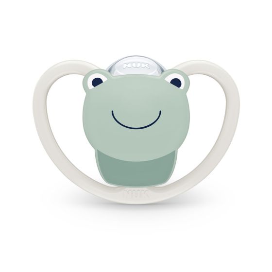 Силиконова залъгалка 0-6 м. Жаба NUK Space + кутийка