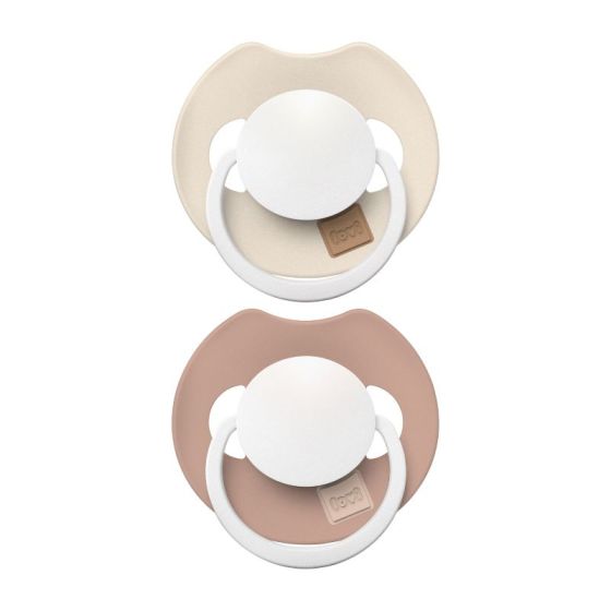 Комплект силиконови динамични залъгалки Prime Glow Ivory ,18 месеца + – LOVI
