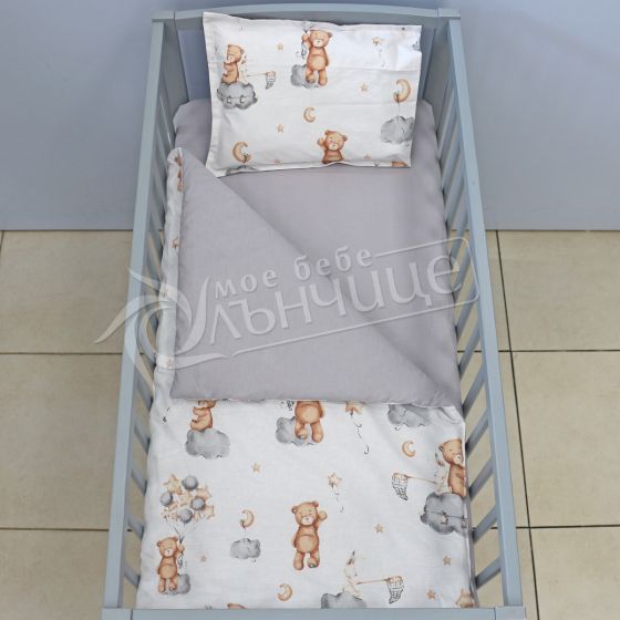 Спален комплект от три части Teddy Bear сив 50/100