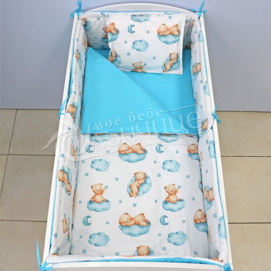 Спален комплект с обиконици Blue Teddy Bear