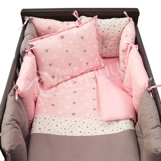 Спален комплект с обиколници - Dream Hearts - 60х120