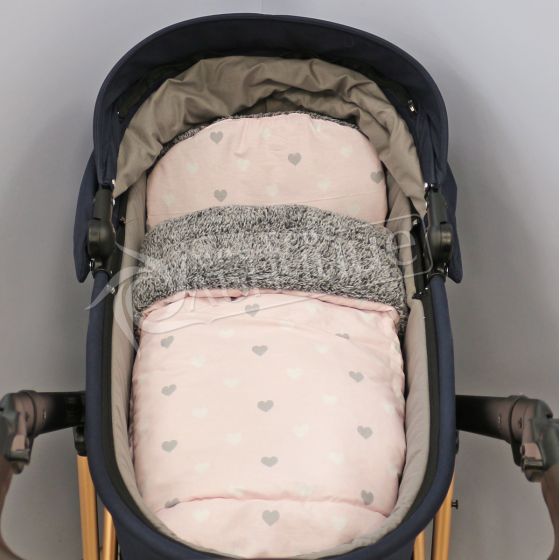 Зимен комплект за количка - Hearts
