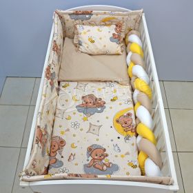 Спален комплект с обиколници Sleepy Baby Beige