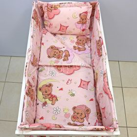 Спален комплект с обиколници Sleepy Baby Pink - 50x100